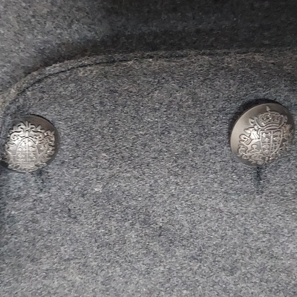 GRASS COLLECTION Women's Grey Button Up Lined Pea Coat - Picture 9 of 15